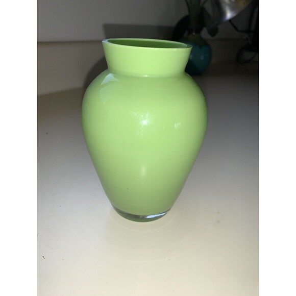 Hand Blown Green 5” Glass Vase - Picture 2 of 9